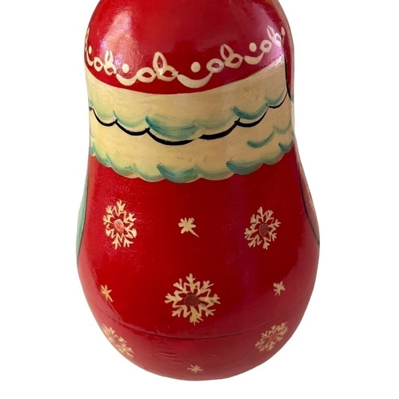 Christmas Santa paper mache Roly Poly with bell inside, old. - Picture 5 of 7